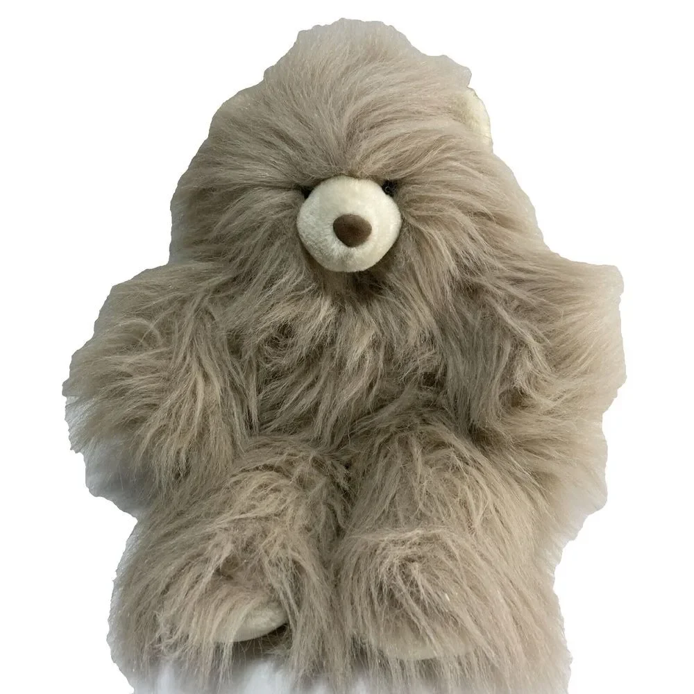 1989 Happiness Express Club Stuffed Plush Shaggy‎ Bear Beige Vintage HTF Korea